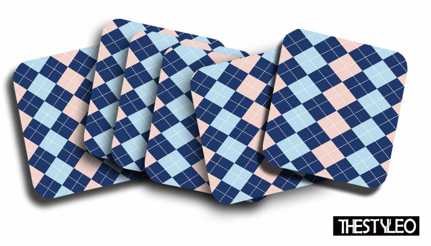 Printed Wildflower Pattern Designer Printed Square Tea Coasters  (MDF Wooden, Set Of 6 Pieces Coaster)