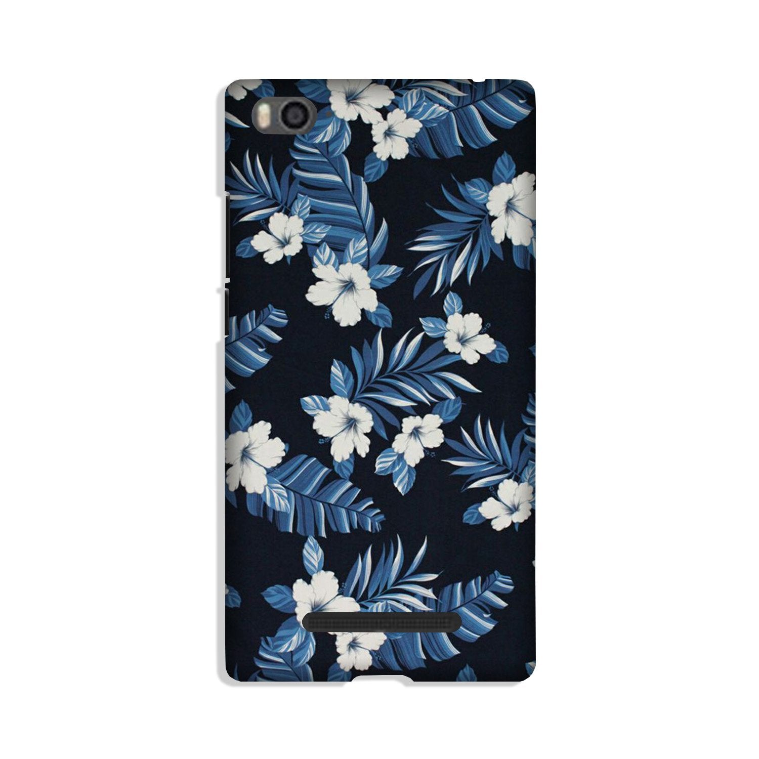 White flowers Blue Background2 Case for Redmi 4A