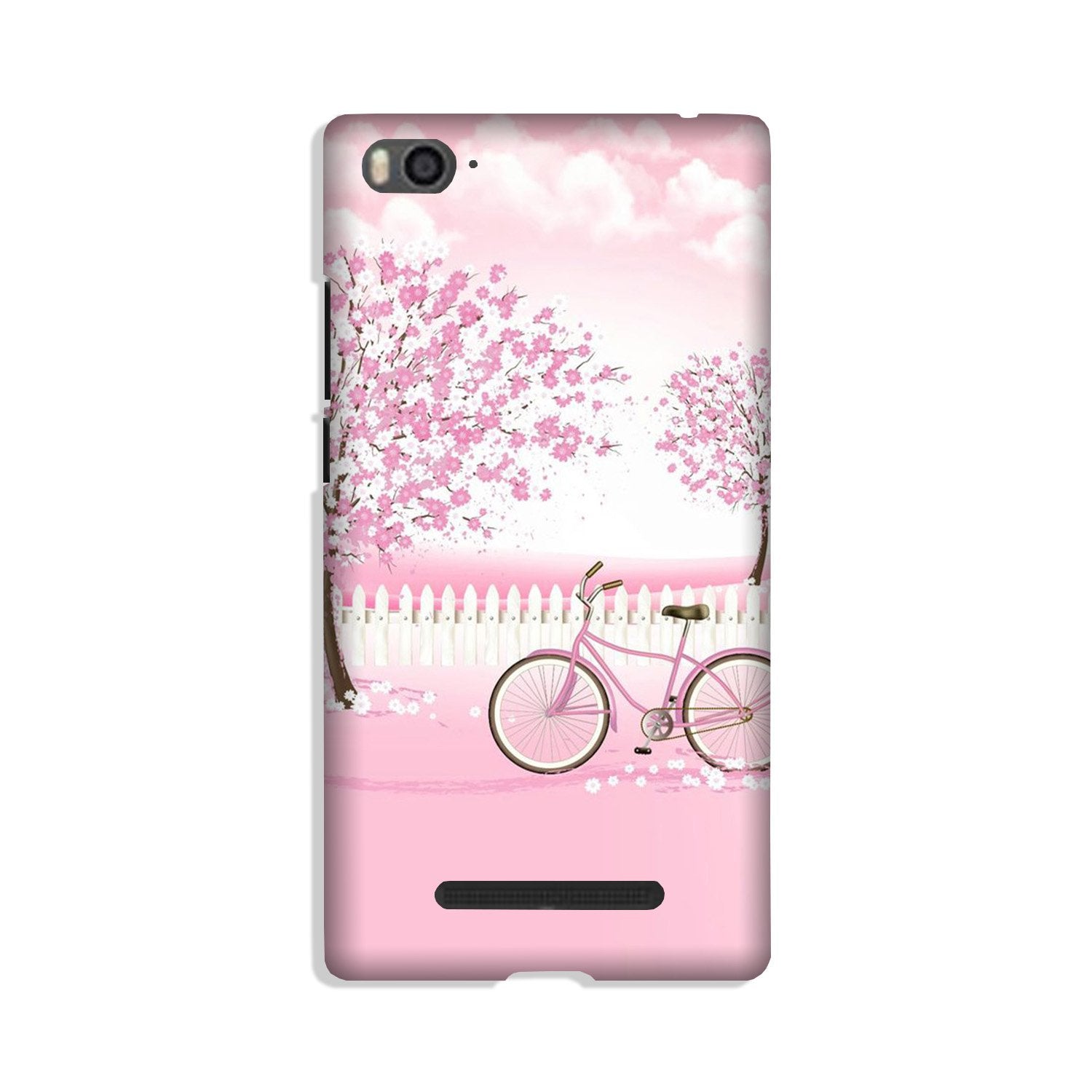 Pink Flowers Cycle Case for Redmi 4A(Design - 102)