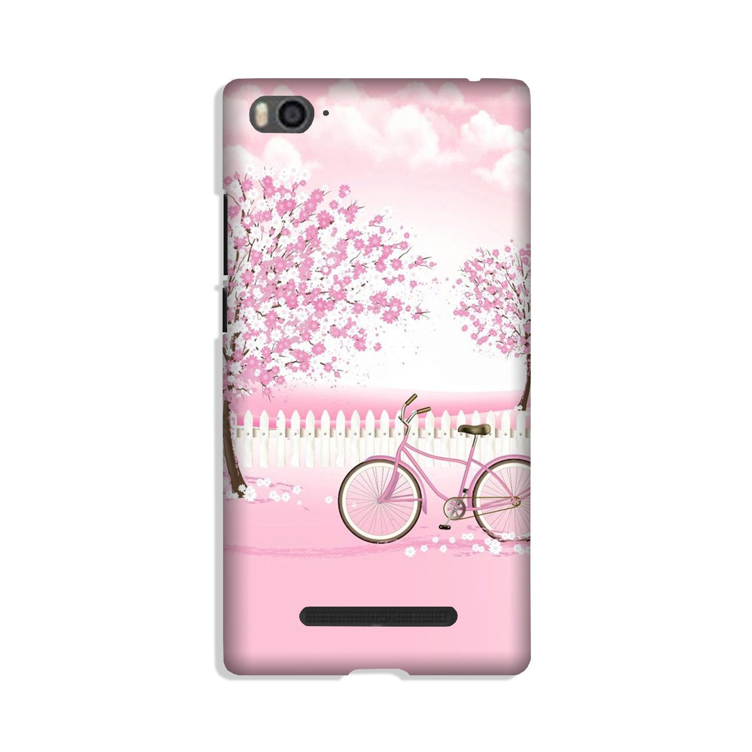 Pink Flowers Cycle Case for Xiaomi Mi 4i  (Design - 102)