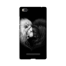 Dark White Lion Mobile Back Case for Xiaomi Mi 4i  (Design - 140)