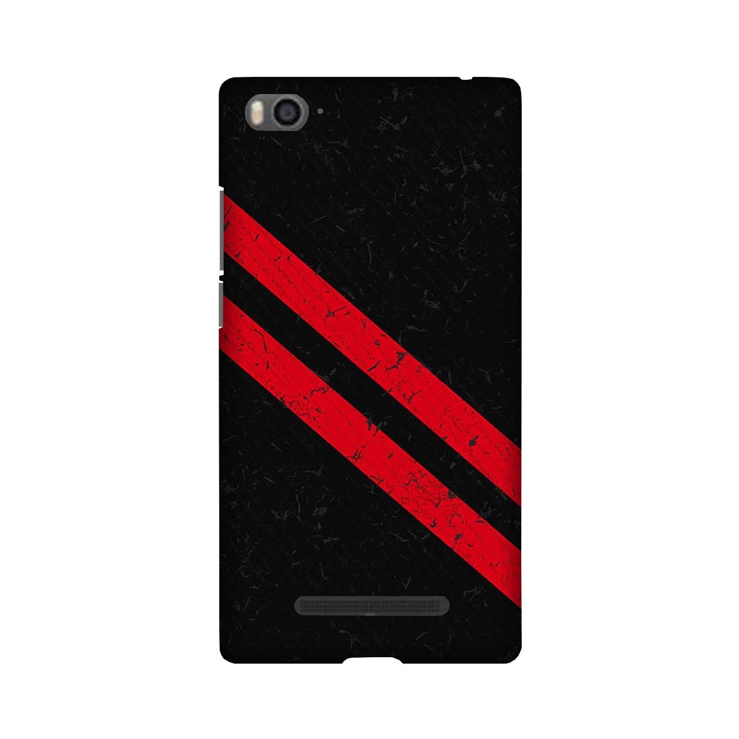 Black Red Pattern Mobile Back Case for Redmi 4A  (Design - 373)