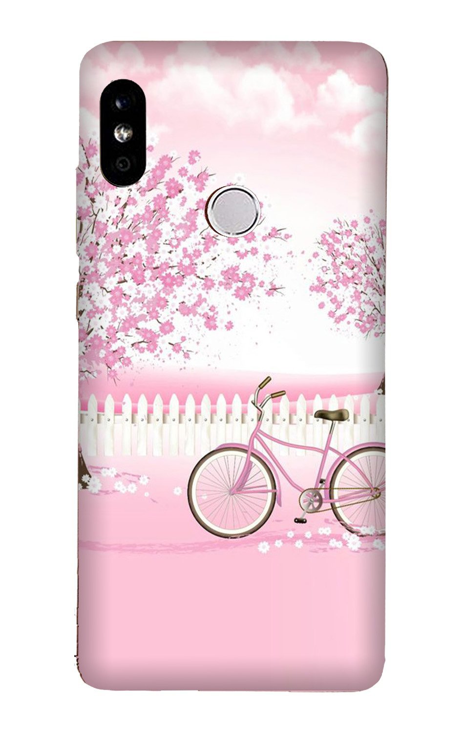Pink Flowers Cycle Case for Xiaomi Redmi Note 7/Note 7 Pro  (Design - 102)