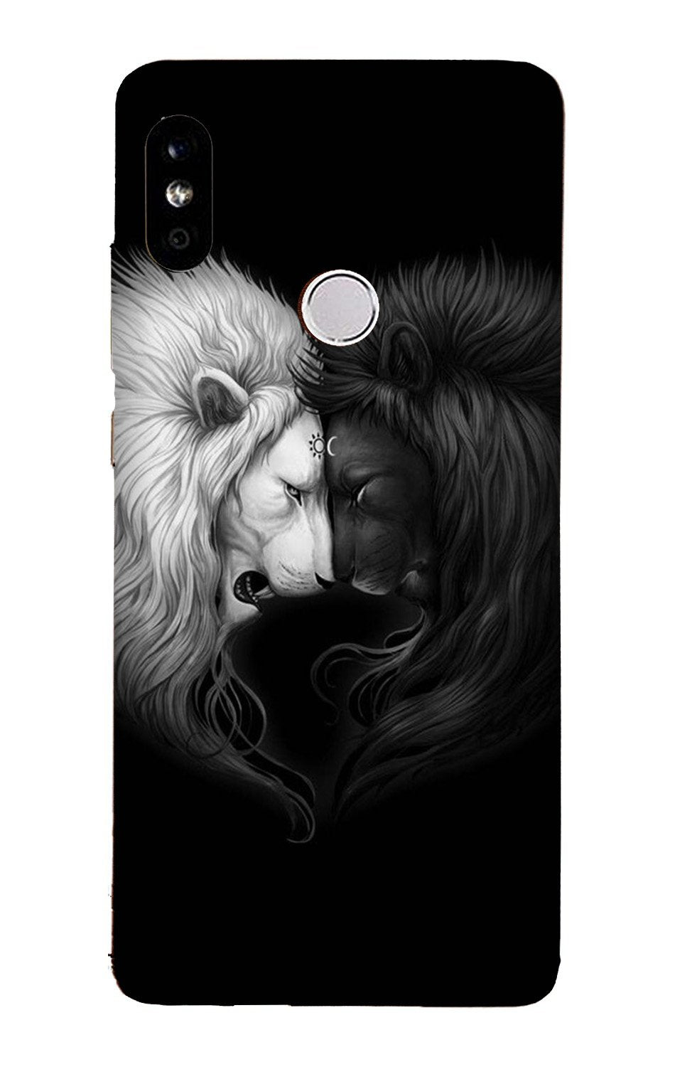 Dark White Lion Case for Xiaomi Redmi 7(Design - 140)