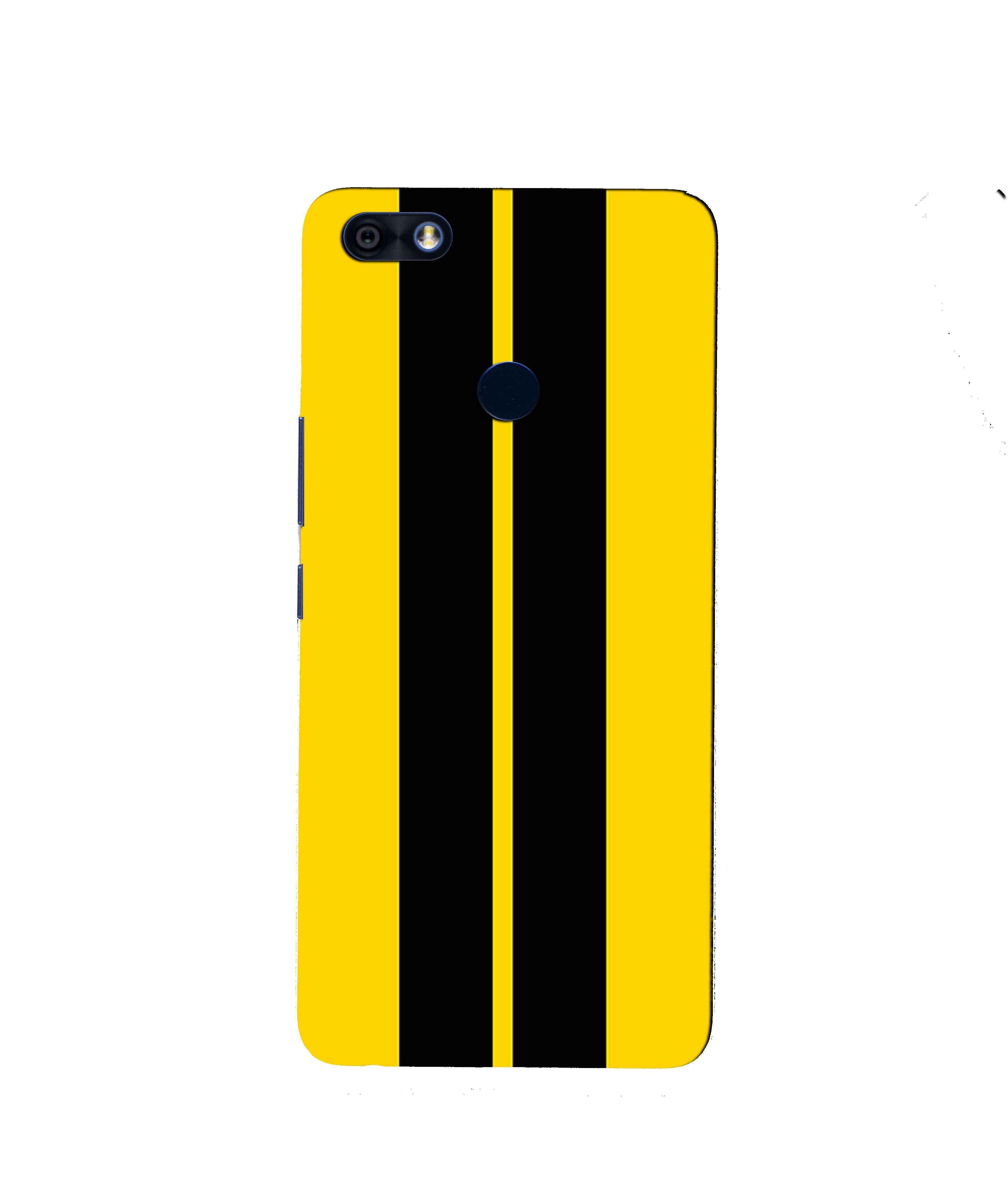 Black Yellow Pattern Mobile Back Case for Infinix Note 5 / Note 5 Pro (Design - 377)