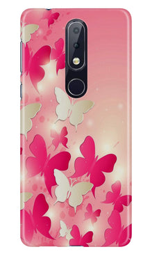 White Pick Butterflies Case for Nokia 6.1 Plus