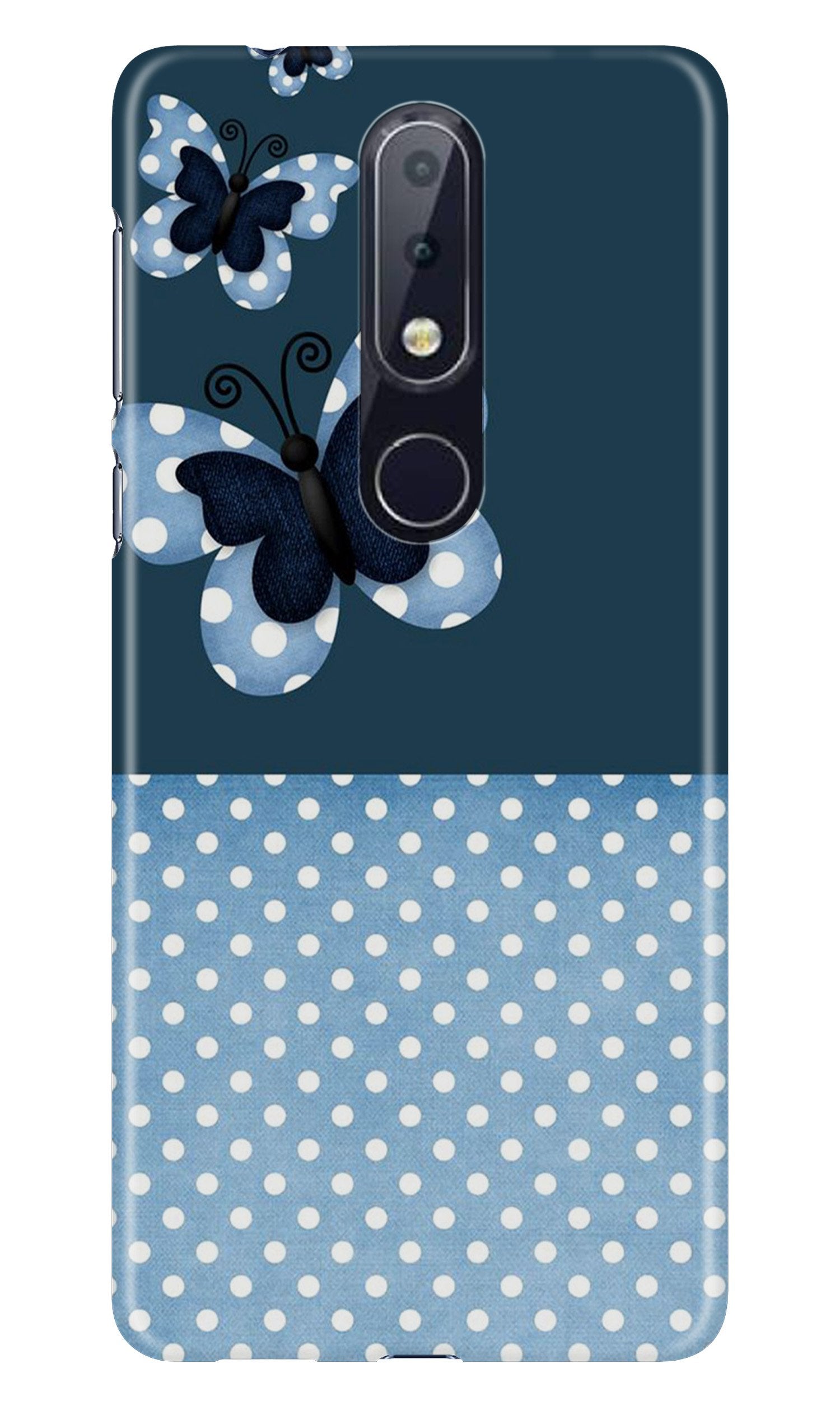 White dots Butterfly Case for Nokia 6.1 Plus