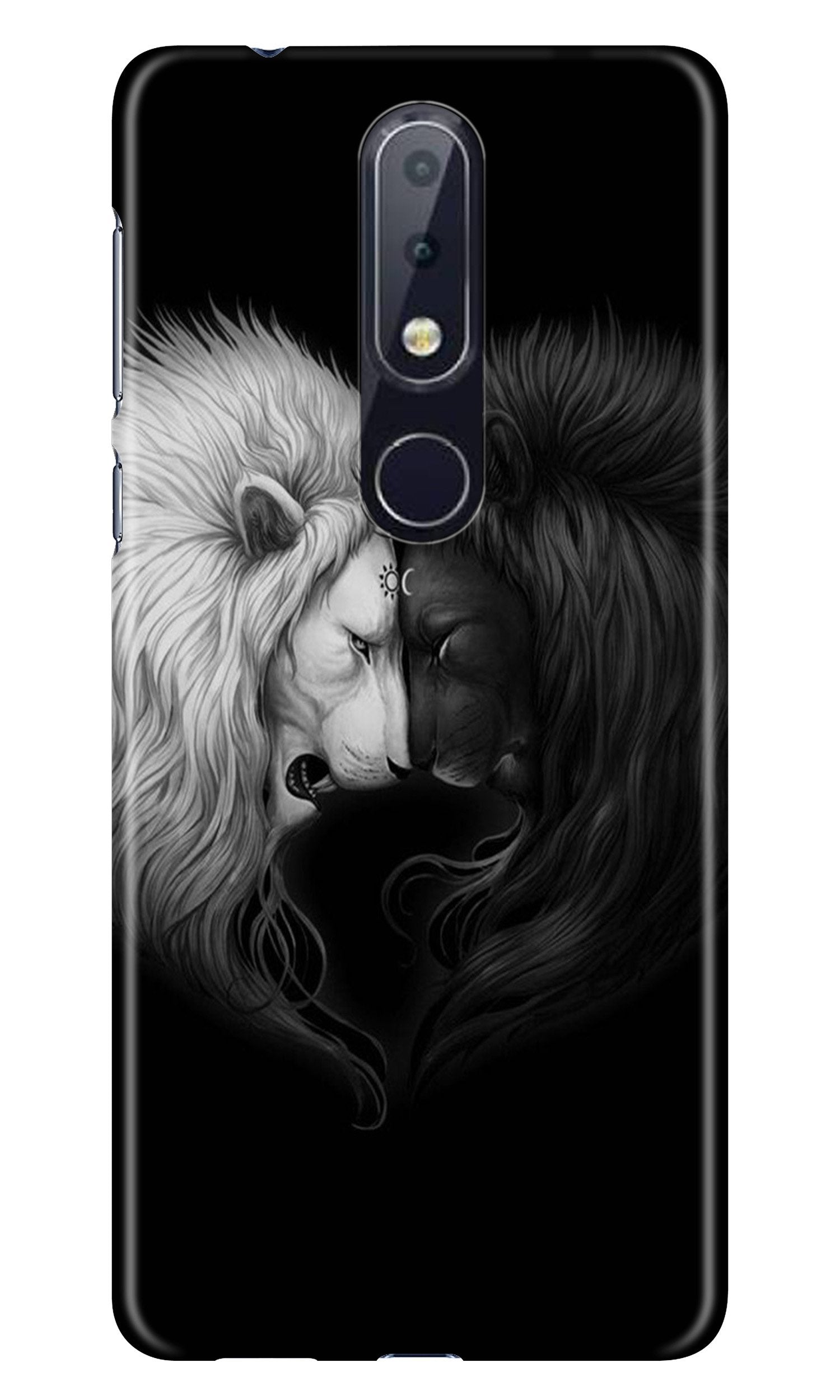 Dark White Lion Case for Nokia 7.1  (Design - 140)