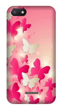 White Pick Butterflies Case for Redmi 6A
