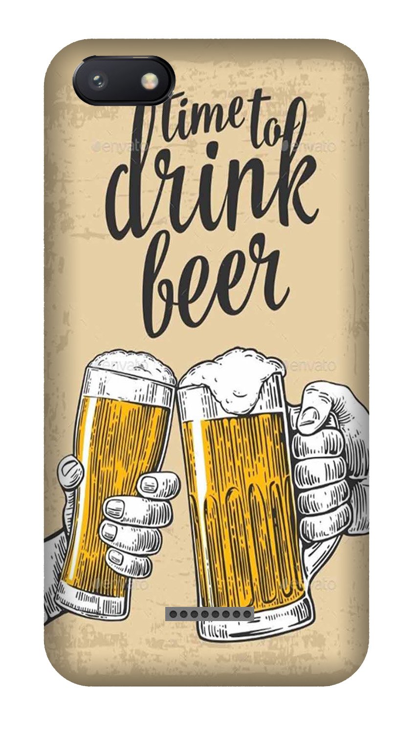 Drink Beer Mobile Back Case for Redmi 6A(Design - 328)