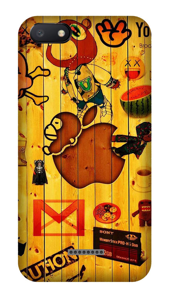 Wooden Texture Mobile Back Case for Redmi 6A  (Design - 367)