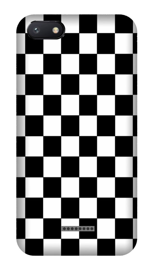 Black White Boxes Mobile Back Case for Redmi 6A  (Design - 372)