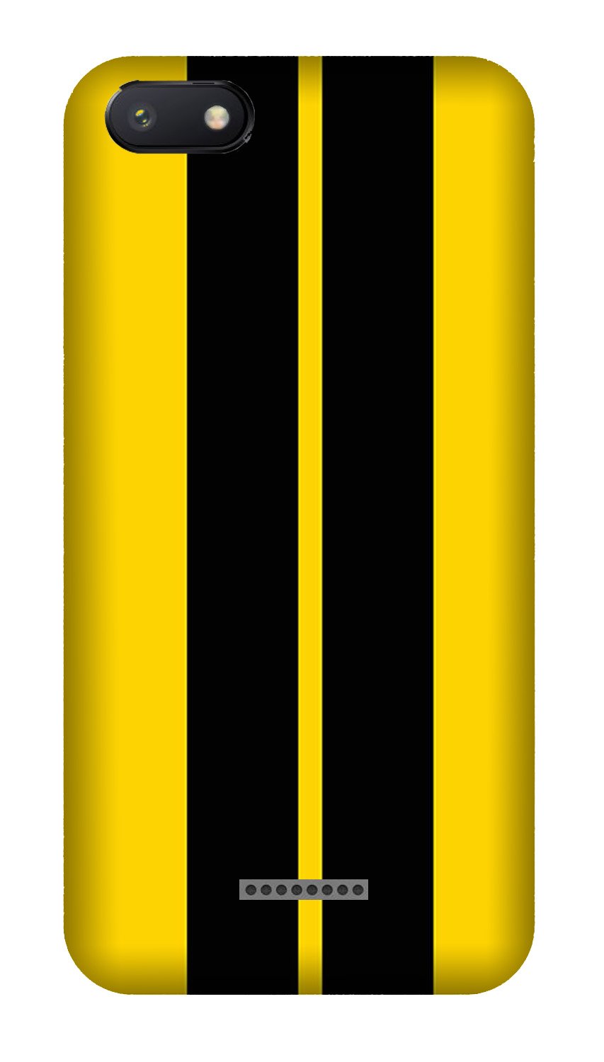 Black Yellow Pattern Mobile Back Case for Redmi 6A  (Design - 377)
