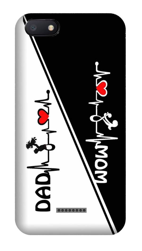 Love Mom Dad Mobile Back Case for Redmi 6A  (Design - 385)