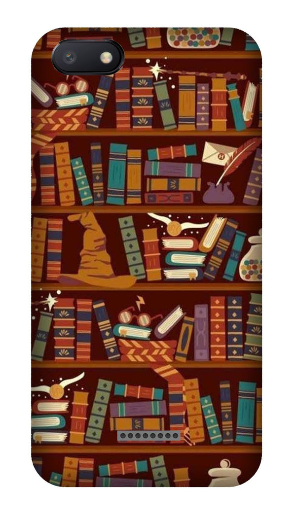 Book Shelf Mobile Back Case for Redmi 6A  (Design - 390)