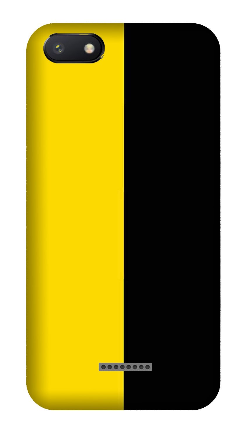 Black Yellow Pattern Mobile Back Case for Redmi 6A  (Design - 397)