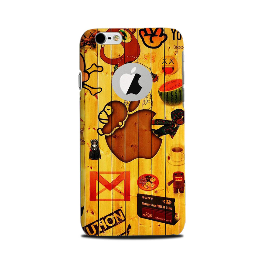Wooden Texture Mobile Back Case for iPhone 6 Plus / 6s Plus Logo Cut  (Design - 367)