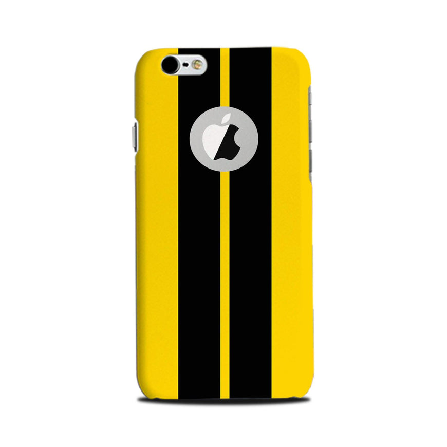 Black Yellow Pattern Mobile Back Case for iPhone 6 Plus / 6s Plus Logo Cut  (Design - 377)