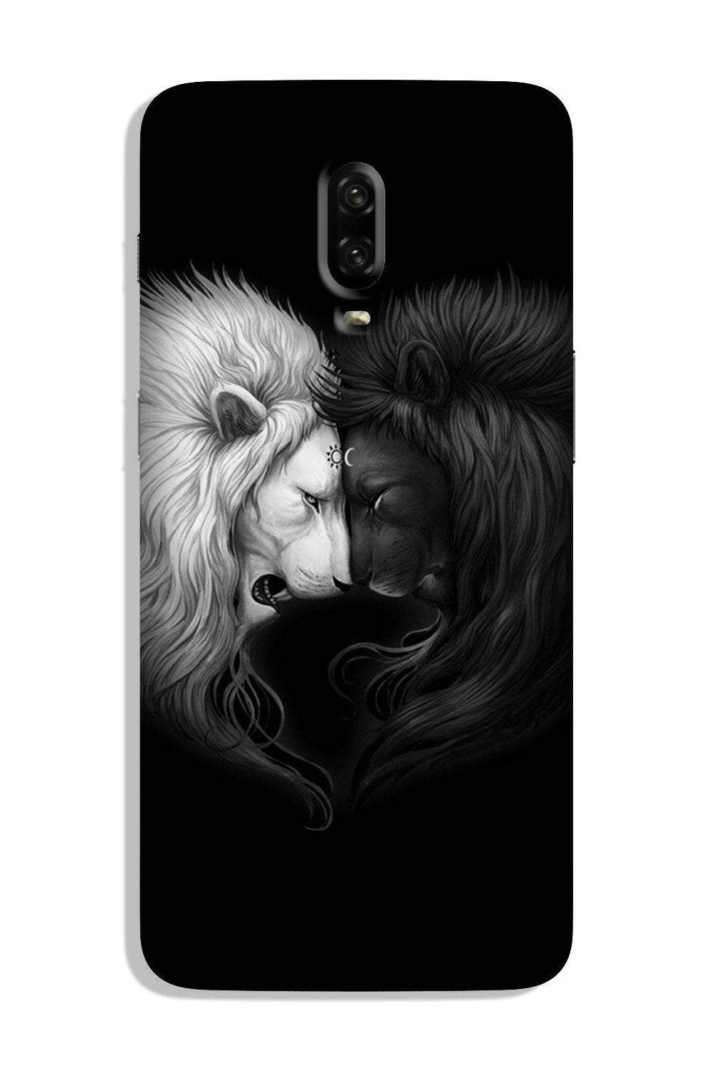 Dark White Lion Case for OnePlus 6T  (Design - 140)