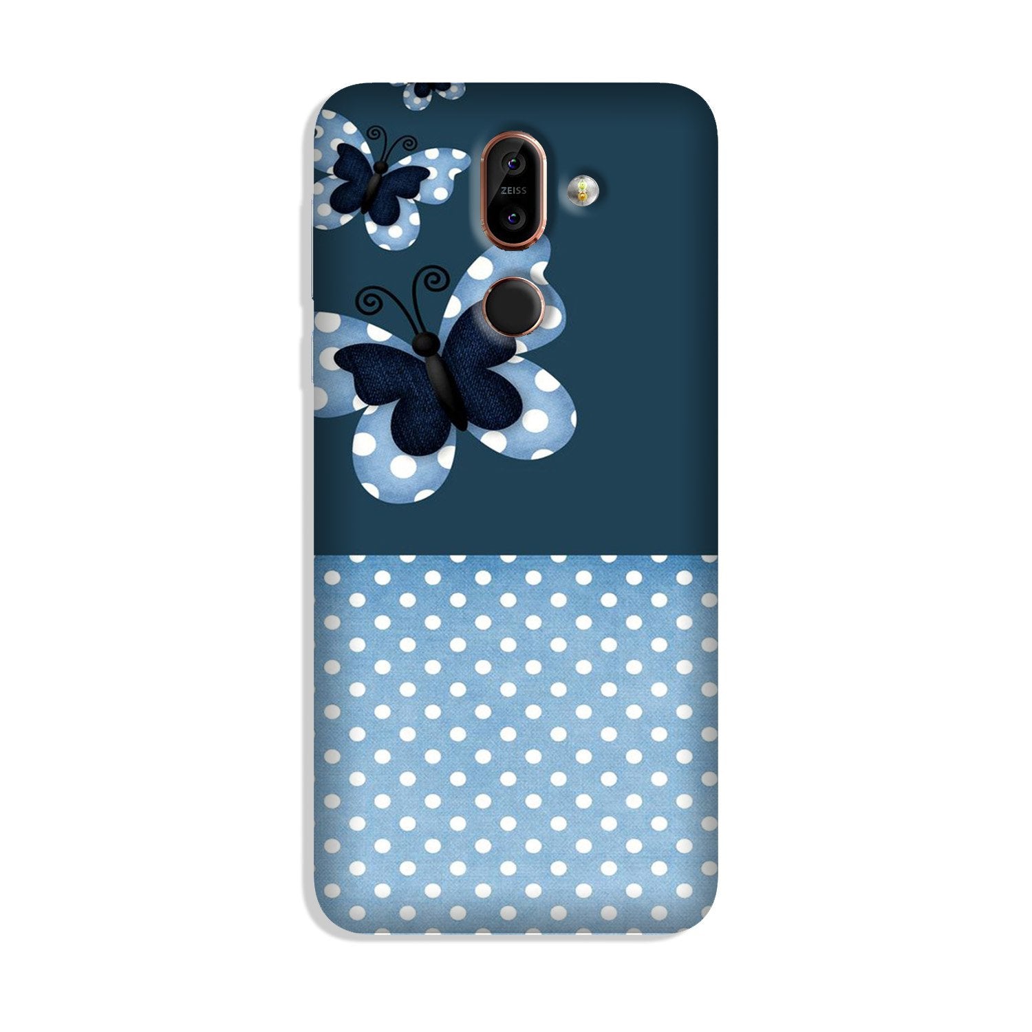 White dots Butterfly Case for Nokia 8.1