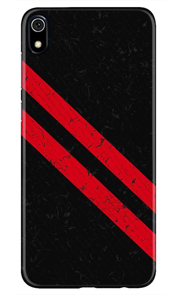 Black Red Pattern Mobile Back Case for Redmi 7A  (Design - 373)