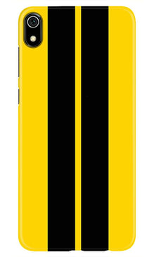 Black Yellow Pattern Mobile Back Case for Redmi 7A  (Design - 377)