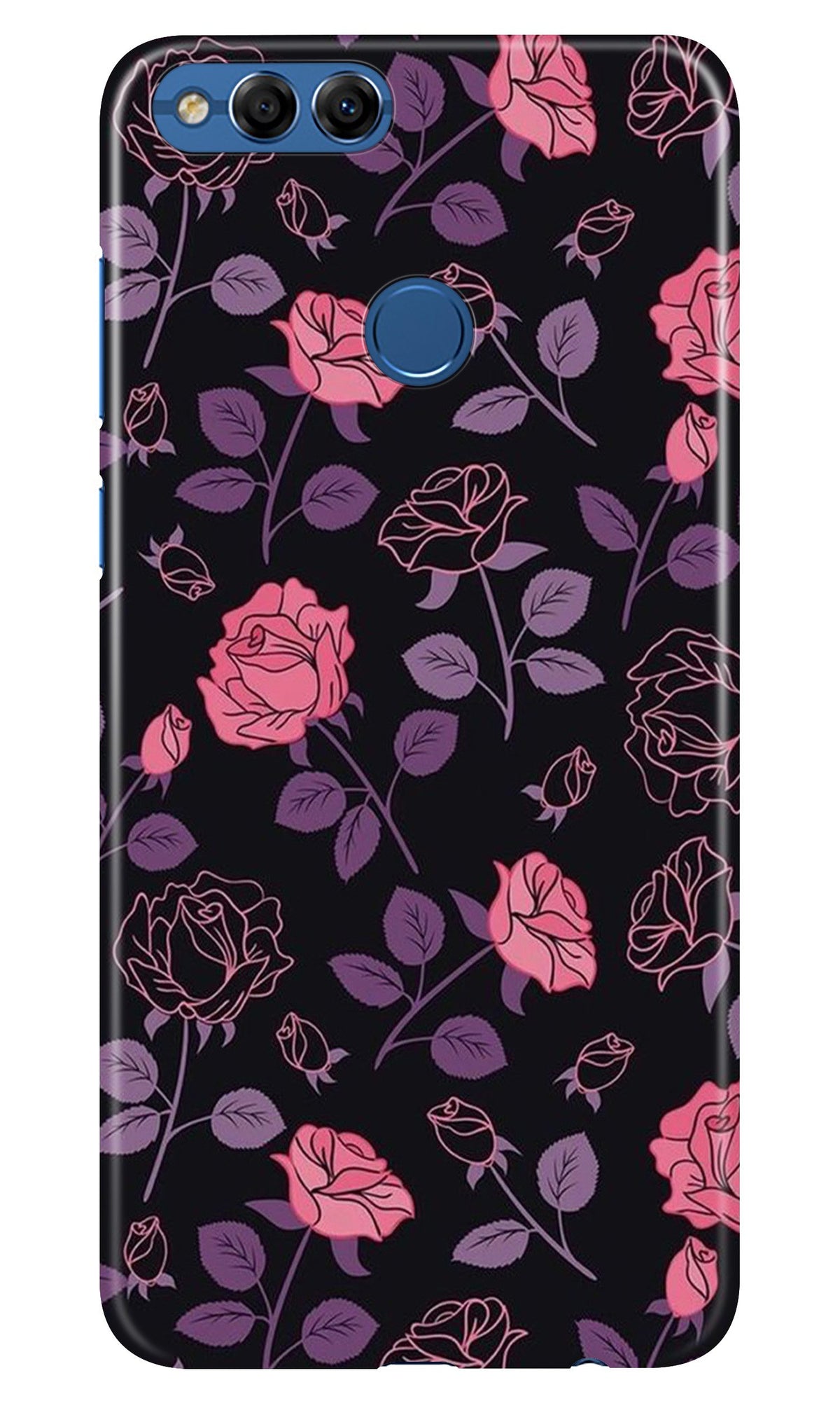 Rose Black Background Case for Huawei Honor 7C