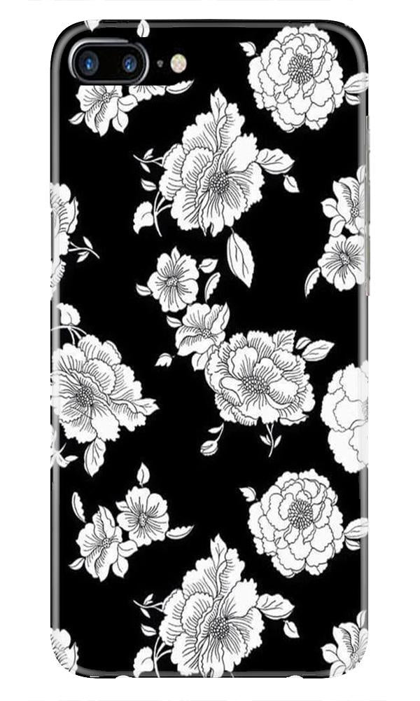 White flowers Black Background Case for iPhone 7 Plus