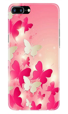 White Pick Butterflies Mobile Back Case for iPhone 7 Plus (Design - 28)