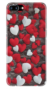 Red White Hearts Mobile Back Case for iPhone 7 Plus  (Design - 105)