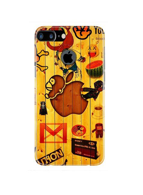Wooden Texture Mobile Back Case for iPhone 7 Plus Logo Cut  (Design - 367)