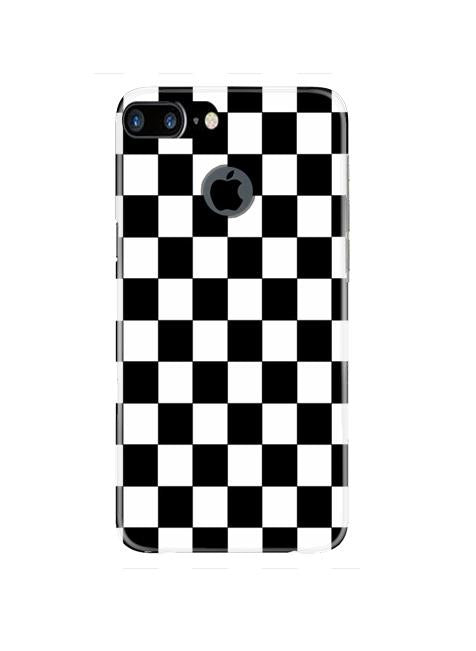 Black White Boxes Mobile Back Case for iPhone 7 Plus Logo Cut  (Design - 372)