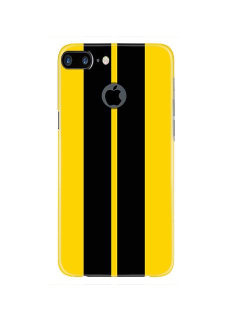 Black Yellow Pattern Mobile Back Case for iPhone 7 Plus Logo Cut  (Design - 377)