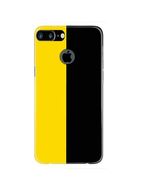 Black Yellow Pattern Mobile Back Case for iPhone 7 Plus Logo Cut  (Design - 397)