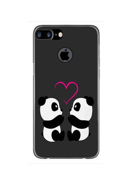Panda Love Mobile Back Case for iPhone 7 Plus Logo Cut  (Design - 398)