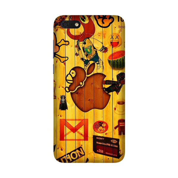 Wooden Texture Mobile Back Case for Honor 7S (Design - 367)