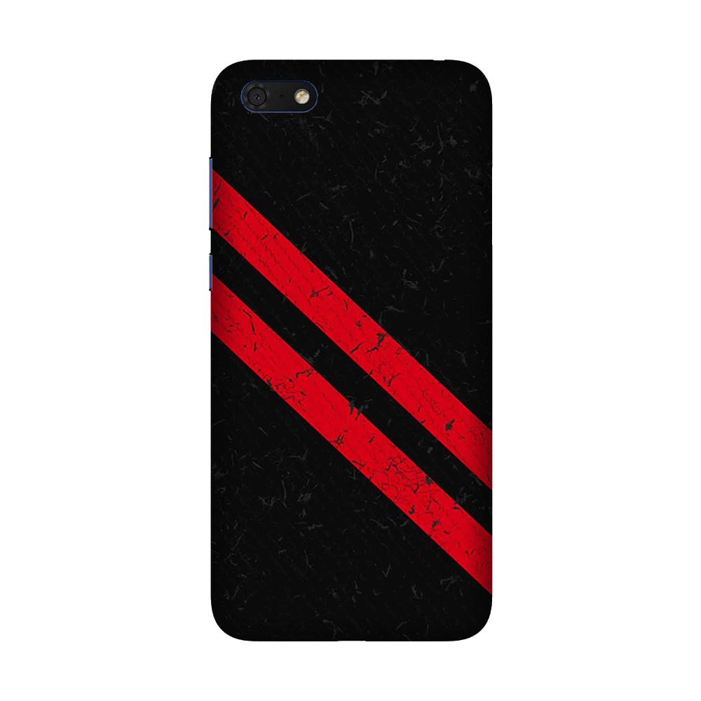 Black Red Pattern Mobile Back Case for Honor 7S (Design - 373)
