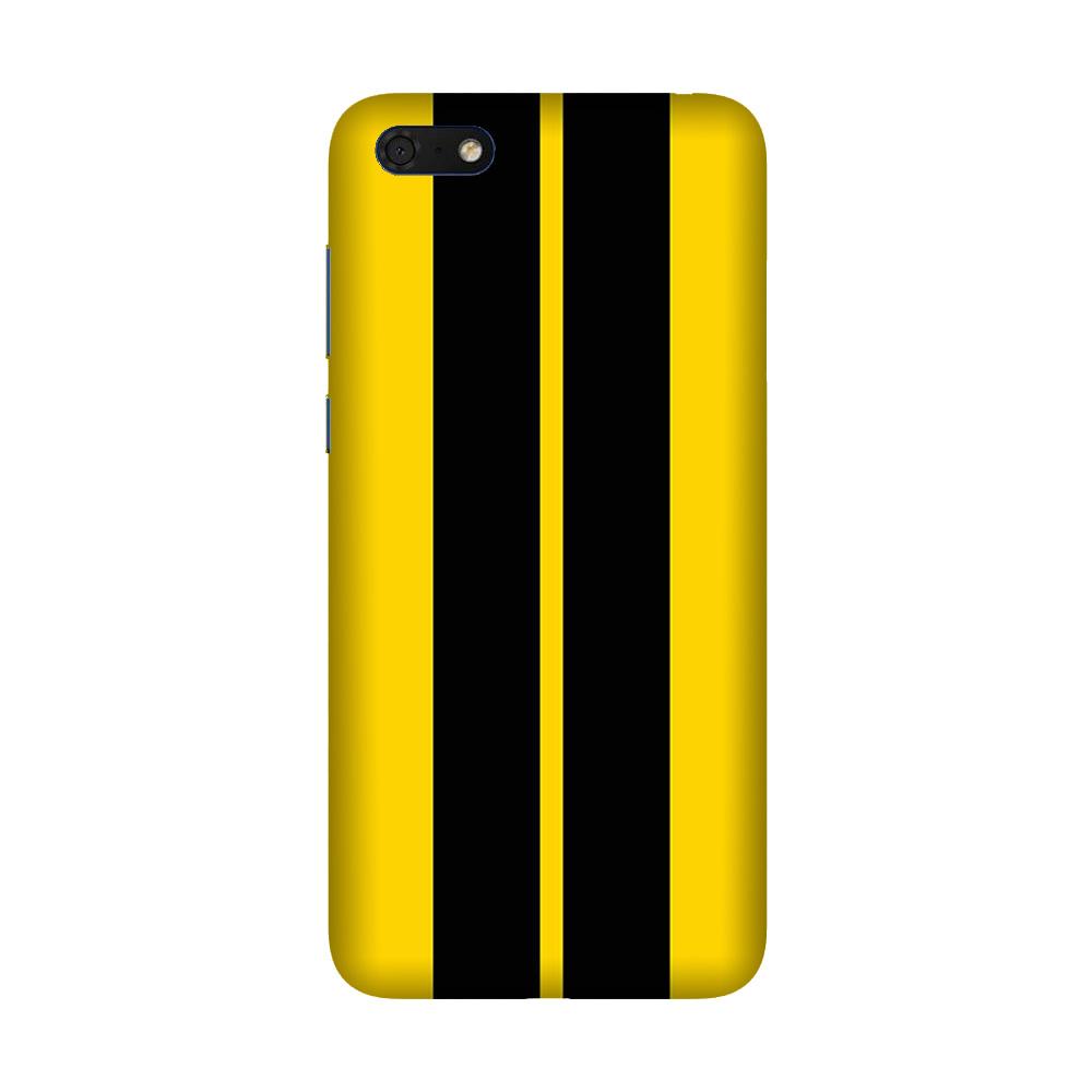 Black Yellow Pattern Mobile Back Case for Honor 7S (Design - 377)