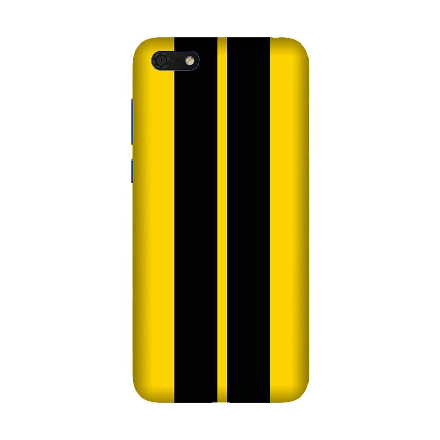 Black Yellow Pattern Mobile Back Case for Honor 7S (Design - 377)
