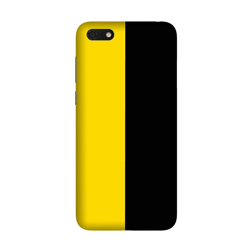 Black Yellow Pattern Mobile Back Case for Honor 7S (Design - 397)