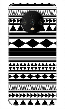 Black white Pattern Mobile Back Case for OnePlus 7T (Design - 5)