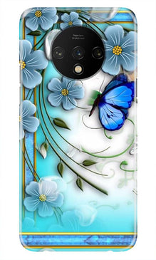 Blue Butterfly Mobile Back Case for OnePlus 7T (Design - 21)