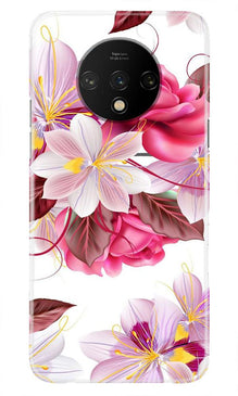 Beautiful flowers Mobile Back Case for OnePlus 7T (Design - 23)