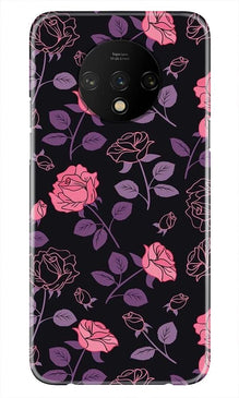 Rose Black Background Mobile Back Case for OnePlus 7T (Design - 27)