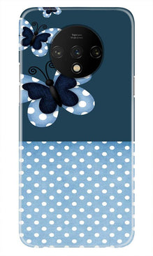 White dots Butterfly Mobile Back Case for OnePlus 7T (Design - 31)
