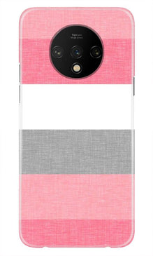 Pink white pattern Mobile Back Case for OnePlus 7T (Design - 55)