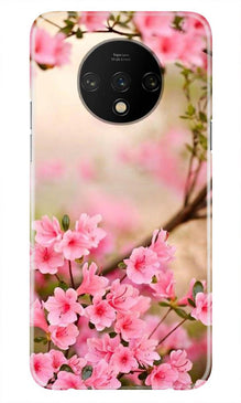 Pink flowers Mobile Back Case for OnePlus 7T (Design - 69)