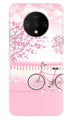Pink Flowers Cycle Case for OnePlus 7T  (Design - 102)