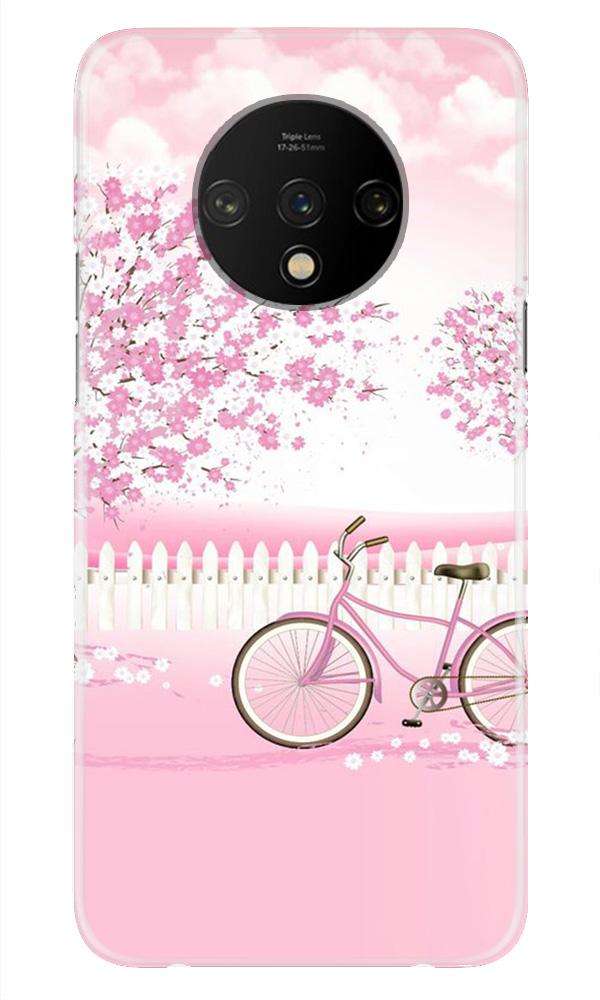 Pink Flowers Cycle Case for OnePlus 7T  (Design - 102)