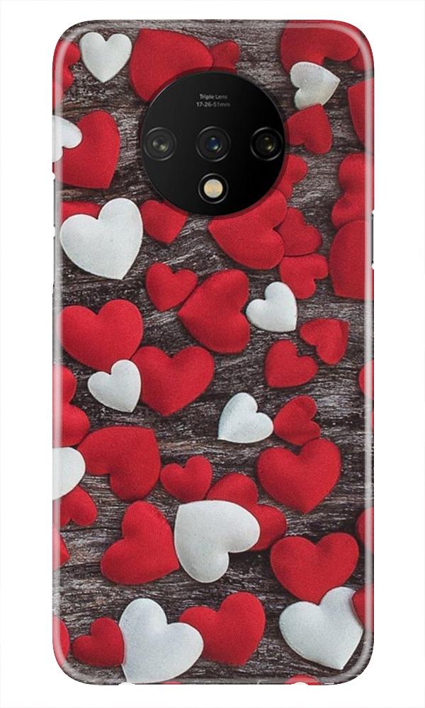 Red White Hearts Case for OnePlus 7T  (Design - 105)